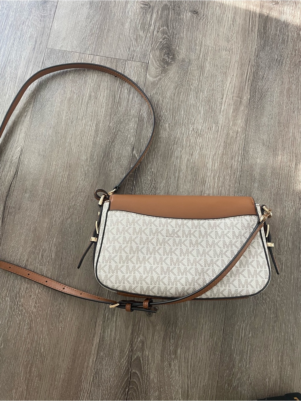 Michael Kors Brown and White Signature Crossbody - Picture 6 of 8